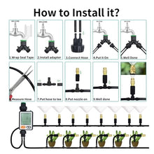 Garden Supplies 5M-30M Garden Irrigation Outdoor Misting Cooling System Watering 1/4'' Brass Atomizer Nozzles 4/7mm Hose Patio Nozzle(KIT003-50M-B)