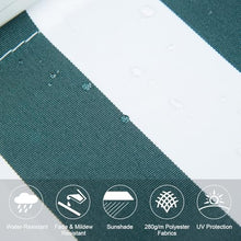 Diensweek 8'x7' Patio Awning Retractable Fully Assembled, Manual Commercial Grade - Quality 100% 280G Ployester Window Door Sunshade Shelter - Deck Canopy Balcony P100 Series (Green/White Stripes)