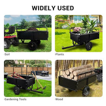 Garden Utility Trailer Heavy Duty Steel Dump Cart with Removable Sides Garden Dump Cart, for Lawn Tractors