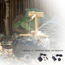 Zen Fountain Kit, Rock Water Fountain Outdoor with Solar Water Pump, Bamboo Garden Waterfall Decor for Garden for Desk Patio Yard