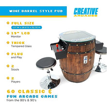 Creative Outdoor Distributor Wine Barrel Pub Arcade Machine 2 Player 412 Games Woodgrain