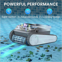 Pool Vacuum for Inground Pools and Above Ground Pools, Wall Climbing Pool Cleaner Robot (40GPM-150LPM) Power, Smart Navigation, Ideal Pool Vacuum Robot for Wall, Waterline, Floor 24/7 Customer Support