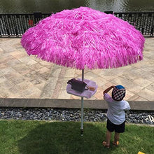 ARGENTFLUX 6.5ft/2m Round Beach Umbrella Outdoor Garden Parasol Patio Umbrella Tilting Polyester 8 Ribs Sun Shade(Rose)
