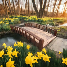 SamsGazebos Japanese Style Arched Wood Garden Bridge 6-Feet Brown