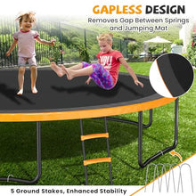 Zevemomo Upgraded 16FT Trampoline with Basketball Hoop and Sprinkler Orange