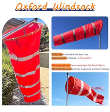 Heavy Duty Wind Sock Waterproof for Direction, Stainless Steel Wind Vane Pole, Wind Direction Flag With Reflective Belt, for Helipad, Oil, Garden(2.6 m pole)
