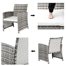 DUYHBAWRS 5pcs 2 Chairs Footstools 1 Coffee Table Combination Sofa Gray Gradien for Your Front or Backyard Patio Furniture