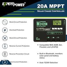 ExpertPower 1.3KWH 12V Solar Panel Kit | LiFePO4 12V 100Ah, 200W Mono Panels, 20A MPPT Solar Controller, 30A DC-DC Charger, 2KW Pure Sine Wave Inverter Charger | RV, Trailer, Camper, Marine, Off Grid