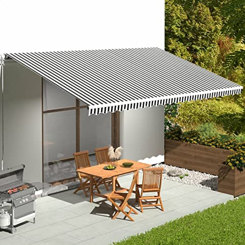 NYTFHMS Replacement Fabric for Sunshade, Outdoor Canopy Canvas, Window & Door Awning, Garden Canopy, Patio Umbrella, Outdoor Sunshade, Anthracite & White, 6 X 3.5 M