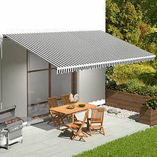 NYTFHMS Replacement Fabric for Sunshade, Outdoor Canopy Canvas, Window & Door Awning, Garden Canopy, Patio Umbrella, Outdoor Sunshade, Anthracite & White, 6 X 3.5 M