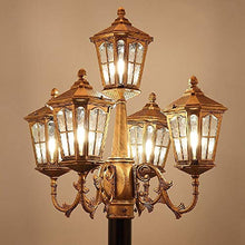 Outdoor Lamp Post Light,5-Heads European Victorian Traditional Victorian Outdoor Street Light Victorian Retro Landscape Post Lamp Villa Cour(H2.5cm)