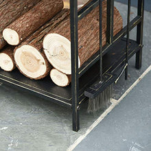 DJVHSRI Double Layer Firewood Storage Rack Large Capacity Fireplace Wood Stand with 4 Tool Set - Wrought Iron Firewood Holder,