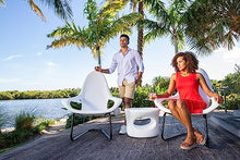 REZVANI FURNITURE STUDIO Tenjam Splash Series Amped Side Table for in Pool use, in Pool Side Table for sunshelf use and Water Depths up to 10" (White Granite)