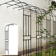 SDdPulse Large 2.4M Heavy Duty Steel Tubular Half-Side Garden Arch Trellis, Metal Arbor Archway for Climbing Plants Roses Vines, Outdoor Garden Lawn Backyard Patio (60x240CM/23.6x94.5in)