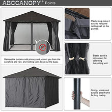 ABCCANOPY Hardtop Patio Gazebo with Curtains and Netting Dark Gray