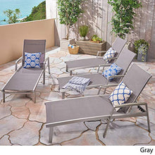 Christopher Knight Home Joy Outdoor Mesh and Aluminum Chaise Lounge (Set of 4), Gray