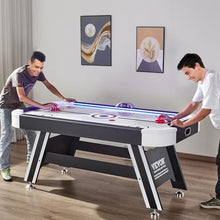 VEVOR Air Hockey Table 72" Indoor LED Sports Game Black and White