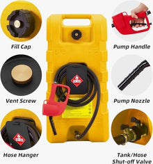 Heavy-Duty 15 Gallon Portable Gas Can - Fuel Caddy With Manual Siphon Pump