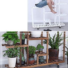 MIIKHI Indoor Plant Stand Multilayer Tiers Plant Stands Indoor Outdoor Flower Pot Holde Wooden Plant Pot Stand for Balcony Corridor Garden Terrace Multifunctional