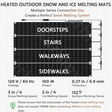 iumLeap 1/3/4/5 Pcs Snow Melting Stairs Walkway Mat, De-Icing Kit Non Slip Rubber Heated Mat w/Power Cord, 3in/h Speed Snow and Ice Heated Pad for Winter Outdoor Steps Doorways Drive, 4 Pcs-10in*30in
