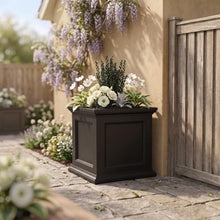Mayne Fairview 28in Large Square Planter, Black