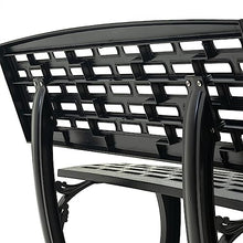 Park Patio Seat Outdoor Bench 57.0 Inch Aluminum Park Chair With Backrest, 2 Seater Outdoor Leisure Chair For Terrace Lawn