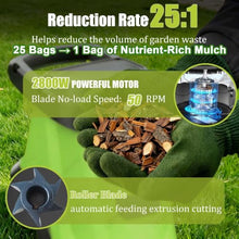 EXSHUING Electric Wood Chipper, Heavy-Duty Mulcher with 2800w Power, 60l Detachable Collection Box, Processes 4.5cm Limbs, 25:1 Reduction Ratio, Reversible Sk5 Blades, Portable Wheels