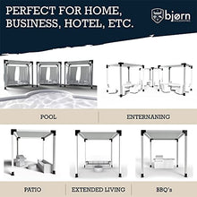 Bjorn Woodworks Pergola Kit | Easy, Modular, Modern Pergola Hardware Kit | DIY Elevated Wood Stand Kit with Powder Coated Steel Brackets | Includes 4 Bracket Shoulders 4 Boots 2” Bolts for 4x4 Lumber