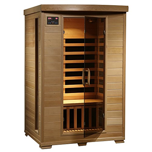 Blue Wave HEATWAVE Radiant Saunas 2-Person Hemlock Infrared Sauna Brown