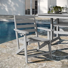 Flash Furniture Tolleson 7 PC Indoor-Outdoor Adirondack Dining Set, 72" Table & 6 Chairs with Cupholders, Gray