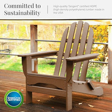 DuroGreen Adirondack Chairs Set of 4 Oversized All-Weather Tangentwood Teak