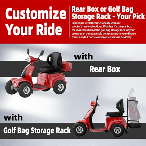 LAGTOM Electric Golf Cart & Mobility Scooter 1000W Candy Apple Red