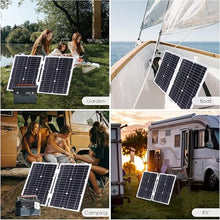 OLONETO Solar Power System 36W Folding Solar Panel with Four USB Chargers + 12000W Pure Sine Wave Power Inverter with Dual LED Display DC12V-AC110V+ 30A Solar Charge Controller Solar System Kit