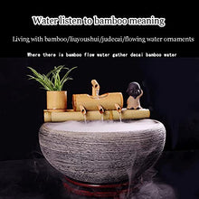 Water Features for The Garden Bird Bath Bamboo Lucky Flowing Water Tank Living Room Interior Circulation Decoration Bamboo Row Fountain Waterscape Decoration,50Cm/19.6In