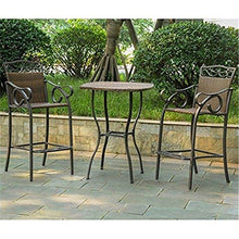 International Caravan 3-Pc Outdoor Bistro Set in Antique Brown Finish