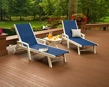 POLYWOOD® Coastal 3-Piece Wheeled Chaise Set in White/Metallic Sling
