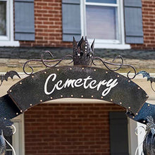 Zaer Ltd. Large Metal Halloween Archway Arbor with Pumpkins and Ghosts