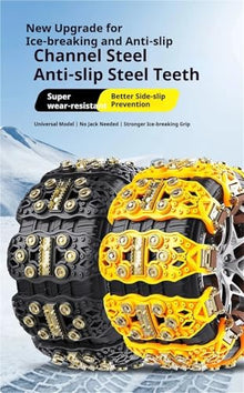 AZKVEUI Tire Chains Tire Chains Accessories Car Wheel Snow Safe Driving Chain SUV Winter Anti Slip Universal(Black 2pcs)