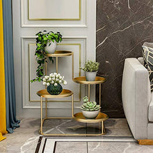 Multifunctional Flower Rack Metal Iron Plant Stand Garden Display Shelf Living Room Decoration Golden Storage Organizer