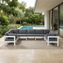 Outdoor Escape Gray Fabric Outdoor Patio Modular Sectional, Contemporary Style, Weather-Resistant Upholstery, Comfortable Back and Seat Heights