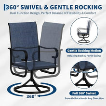 Patio Swivel Chair Set of 6, 360° Swivel & 15° Rocking High Back Outdoor Dining Chairs, All-Weather Metal Frame Patio Chairs for Backyard, Deck, Garden, Poolside Indoor Outdoor Use, Table Not Include