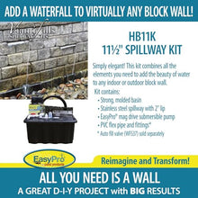 EasyPro Pond Products HB11K Vianti Falls | Provides The Beauty of a Waterfall to an Indoor or Outdoor Block Wall |11 1/2 Inch Spillway kit Without Light | Three Year Warranty on Pump
