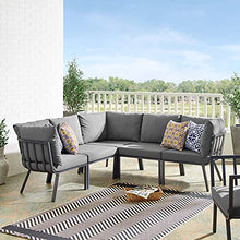 Lounge Sectional Sofa Chair Set, Aluminum, Metal, Grey Gray, Modern, Outdoor Patio Balcony Bistro
