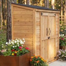 Outdoor Living Today 3 ft. D x 6 ft. W Cedar Wood Garden Chalet Shed with Double Doors and Metal Roof (18 sq. ft.) (Metal Roof)