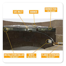 Spotix HPC S-Shaped Fire Pit Burner Kit (FPS-SFIRE48KIT-NG-MSCB), 48x10-Inch Burner, for Use with Rectangle Pan, Match Light, Natural Gas, with Flange, Key, Valve, Flex Line and Fittings