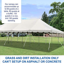 Party Tents Direct 20' x 40' Weekender Pole Canopy, White Top & Sidewalls