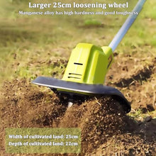 Portable Soil Tiller Rotavator, for 20v Max Battery,Electric Powerful Soil Cultivator for Lawn,25cm Working Width, 22cm Tilling Depth, Weed Removal, for Garden, Vegetable