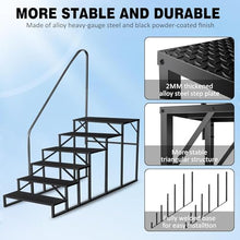6 Step Hot Tub Steps with Handrail, 660 LBS Heavy Duty Non-Slip Metal Hot Tub Stairs, Outdoor Spa Steps with Safety Railing for Above Ground Pool, RV, Deck and Hot Tub