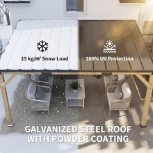 Outsunny 10'x14' Wooden Grill Gazebo Galvanized Steel Sloped Roof, Natural