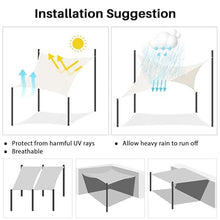 COARBOR Heavy Duty Rectangle Sun Shade Sail with Steel Cable for Patio Backyard Garden Brown